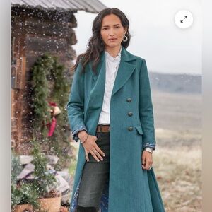 NWT Sundance Fiona Military Coat - Dark Teal Petite Medium. Never worn.